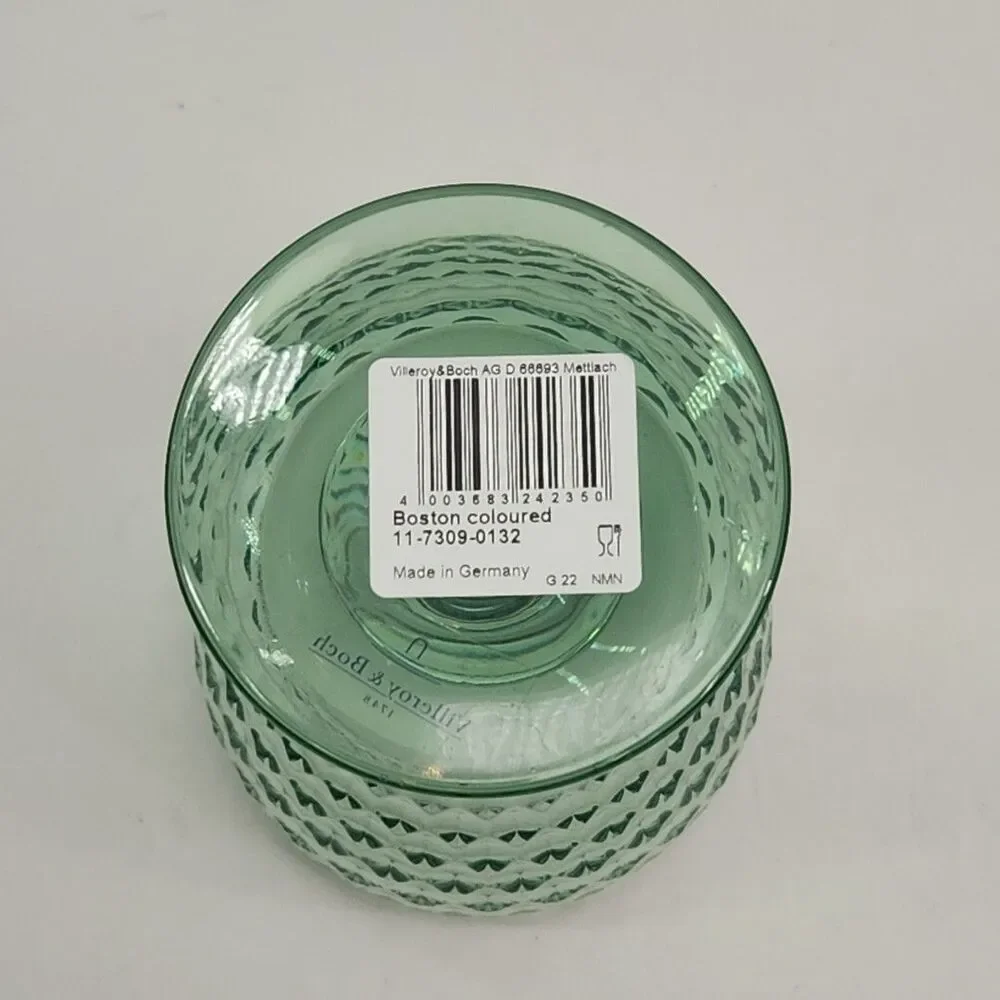Villeroy & Boch Boston Water Goblet Green Coloured Glass Stemmed NEW